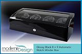 Modernir Design 8+9 Glossy Black Automatic Watch Winder Box - Rolex - Omega - Tag Heuer *Brand New*