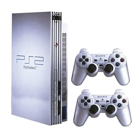 Sony Silver Playstation 2 Console with Extra Controller (PS2)