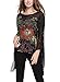 DJT Womens Floral Printed Chiffon Caftan Poncho Tunic Top One Size T63 Black-Floral