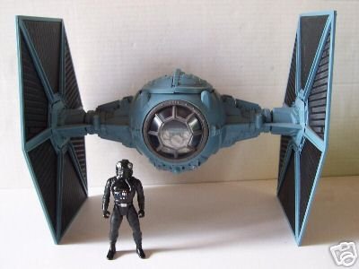 Star Wars Saga '06 Exclusive Vehicle TIE Fighter with Larger Scale Wings Variant Grey Color with Tie Pilot Action Figure
