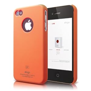 elago S4 Slim Fit Case for AT&T and Verizon iPhone 4 with Logo Protection Film – SF Orange