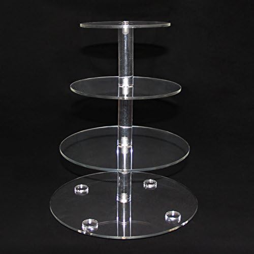 4 Tier Crystal Acrylic Round Cupcake Stand Wedding Birthday Display Cake Tower