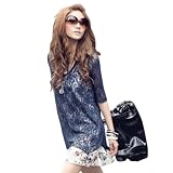 花柄 レース チュニック カットソー レディース トップス ドルマンスリーブ 半袖 ブラウス [ウェア&シューズ] [ウェア&シューズ] [ウェア&シューズ]