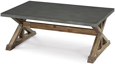 Magnussen Home Furnishings T2058 Lybrook Aged Zinc and Antique Natural Wood Rectangular Cocktail Table