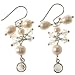 Handmade White Freshwater Pearl Earrings With Swarovski Crystal Beads & Sterling Silver