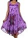 Sakkas Butterfly Tie Dye Tank Sheath Caftan Mid Length Cotton Dress