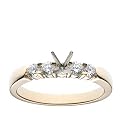 14k Yellow Gold Prong Set Round Brilliant Diamond Engagement Ring Setting (1/3 ct tw, I, I1)