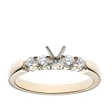 18k Yellow Gold Prong Set Round Brilliant Diamond Engagement Ring Setting (1/3 ct tw, I, I1)