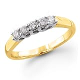 14K Yellow Gold 1/4 ctw. Five - Stone Diamond Wedding / Anniversary Band (G-H;SI1-2)