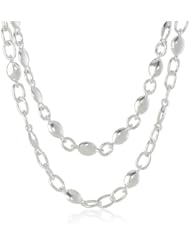 Napier "Connection Point" Silver-Tone Oval Double Row Necklace, 19"