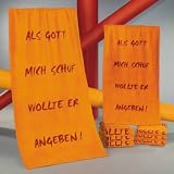 Als Gott mich schuf wollte er angeben! Strandtuch