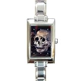 Limited Edition Violano Italian Charm Rectangle Watch Skull Goth Art