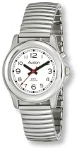 Avalon Mens EZC Low Vision One Button Talking Watch, Silver-Tone Flex # 2609-1B