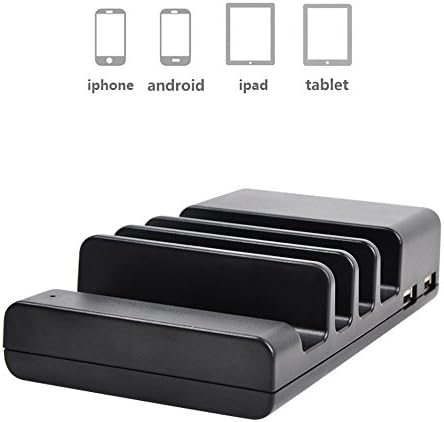 Charging Station with Stand,COON Multi-Port USB Charger for iPhone 6S Plus/6/SE/5S/5C/5/4S, iPad Air/Mini/3/2/1, Samsung Galaxy S6 Edge/S6/S5/S4/S3/Note/Note2/Tab, iPod, Nexus, HTC, and more