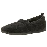 Dearfoams Men's Microterry Closed Back with Memory Foam,Black,8 M
