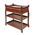 Sleigh Changing Table with Drawer - Cherry