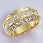 14K gold 1.7ct total weight Cubic Zirconia ring with princess and round stones channel set