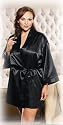 Dreamgirl Women's Shalimar Charmeuse Babydoll with Robe,Black,1X/2X