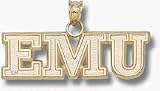 Eastern Michigan Eagles EMU 3/8 Charm - 14KT Gold Jewelry