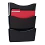 Rubbermaid 65974 Unbreakable expandable three-pocket wall file set, letter size, smoke