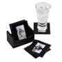 Melannco 6-Piece Photo Coaster Set, Black
