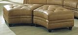  : Traditional Beige Leather Storage Cocktail Coffee Table Ottoman