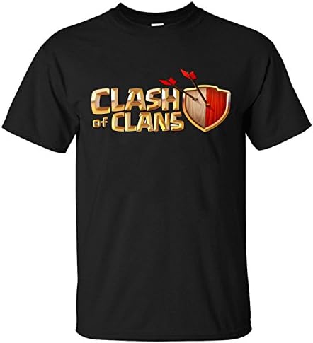 XNOVO Men's Short Sleeves Clash of Clans 3D Game Cool T-shirts black L