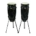 10 & 11 Conga Set, Sgl Stands, Black