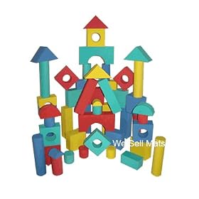 50 'We Sell Mats' Multi color foam building construction blocks set by We Sell Mats