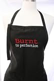 Black "Burnt to Perfection" Embroidered Apron
