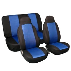 On Sale....univerisal Car Seat Cover Full Set Fb102 Blue/black 112