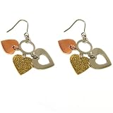 Stainless Steel 316 Tri-Color Earring Gold Plated Rose Gold Silver Tone Polish Finish by Bucasi
