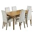 Detroit Dining Table 6 Alton Damask Chairs Set