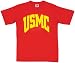 MARINES - Red One-Sided Gold Imprinted T-Shirt / Tee