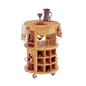 Round Butcher-Block Cart