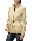 Forzieri Ivory Italian Leather Four-pocket Zip Jacket