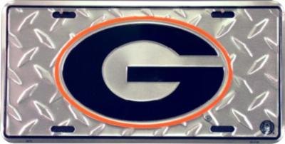 (6x12) University of Georgia G Diamond Cut NCAA Tin License Plate