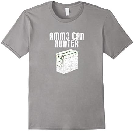 Men's Ammo Can Hunter T-shirt Geocaching Containers Tee Gift Idea Medium Slate