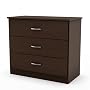 South Shore Furniture, Smart Basics Collection, 3 Drawer Chest, Chocolate