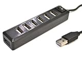 Premium 7 Port Ports USB Hub Expansion High Speed USB 2.0 Multi USB Hub Splitter Switch Lead Adapter Cable For PS3, Xbox, Wii, PC, MAC, Laptop, NoteBook, Mac Book, NetBook, Tablet, Tab, Supports Windows Vista/7/Mac - Part Of The Crazy4fones Accessories Range