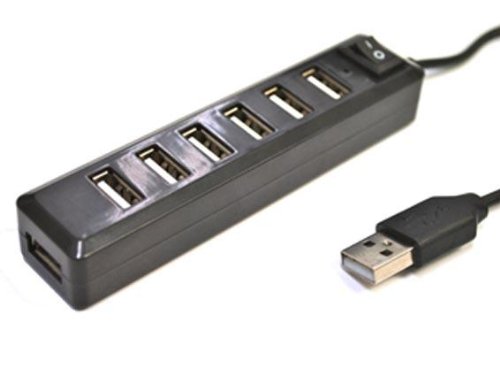 Premium 7 Port Ports USB Hub Expansion High Speed USB 2.0 Multi USB Hub Splitter Switch Lead Adapter Cable For PS3, Xbox, Wii, PC, MAC, Laptop, NoteBook, Mac Book, NetBook, Tablet, Tab, Supports Windows Vista/7/Mac - Part Of The Crazy4fones Accessories Range