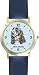 English Springer Spaniel (SC) Dog - WATCHBUDDY&Acirc;&reg; DESIGNER DELUXE TWO-TONE THEME WATCH - Arabic Numbers-AQUA MARINE STYLE - Pale Blue Dial with Blue Leather Strap-Size-Large ( Men's Size or Jumbo Women's Size )