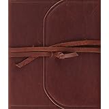 esv single column journaling bible brown flap with strap