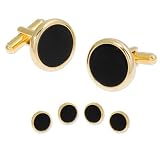 Mens Soft Round Formal Cuff Links and Stud by Enrico Pardini in your choice of colors