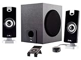 Cyber Acoustics CA-3080 Three Piece Flat Panel Design Subwoofer and Satelli ....