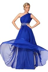 Sexy General Print Backless Sheer Beaded  One Shoulder Full Length Chiffon/Polyester  Ball Gown Evening Dress/Bridesmaid Dress/Prom Dress 