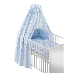 Schardt 13 402 1/633 - Bettset 4-teilig Bienchen hellblau ( 2-teilige Bettw�sche, Himmel und Nestchen)