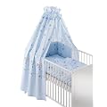 Schardt 13 402 1/633 - Bettset 4-teilig Bienchen hellblau ( 2-teilige Bettw�sche, Himmel und Nestchen)