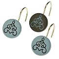 Della Shower Hooks - Blue/Brown