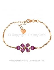 14k Rose Gold Floral Bracelet with Pink Topaz